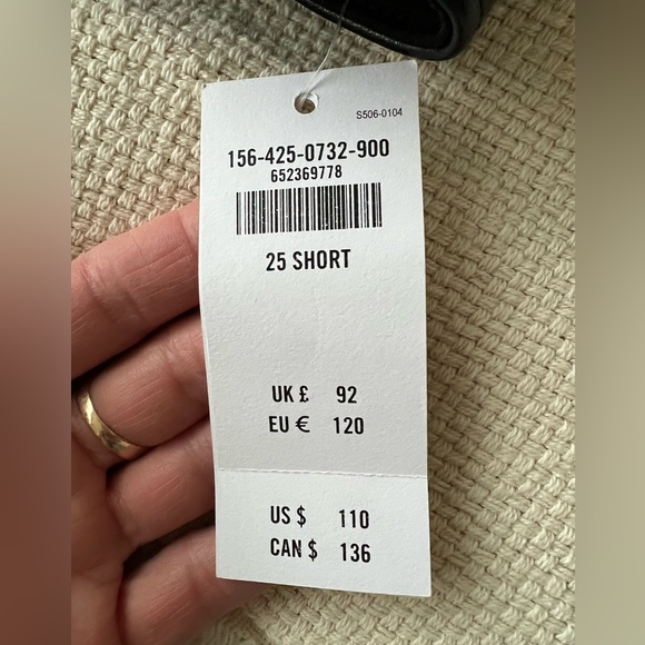 Abercrombie Vegan Leather High Rise Straight Pant - Black, Size 25 Short - Picture 6 of 6